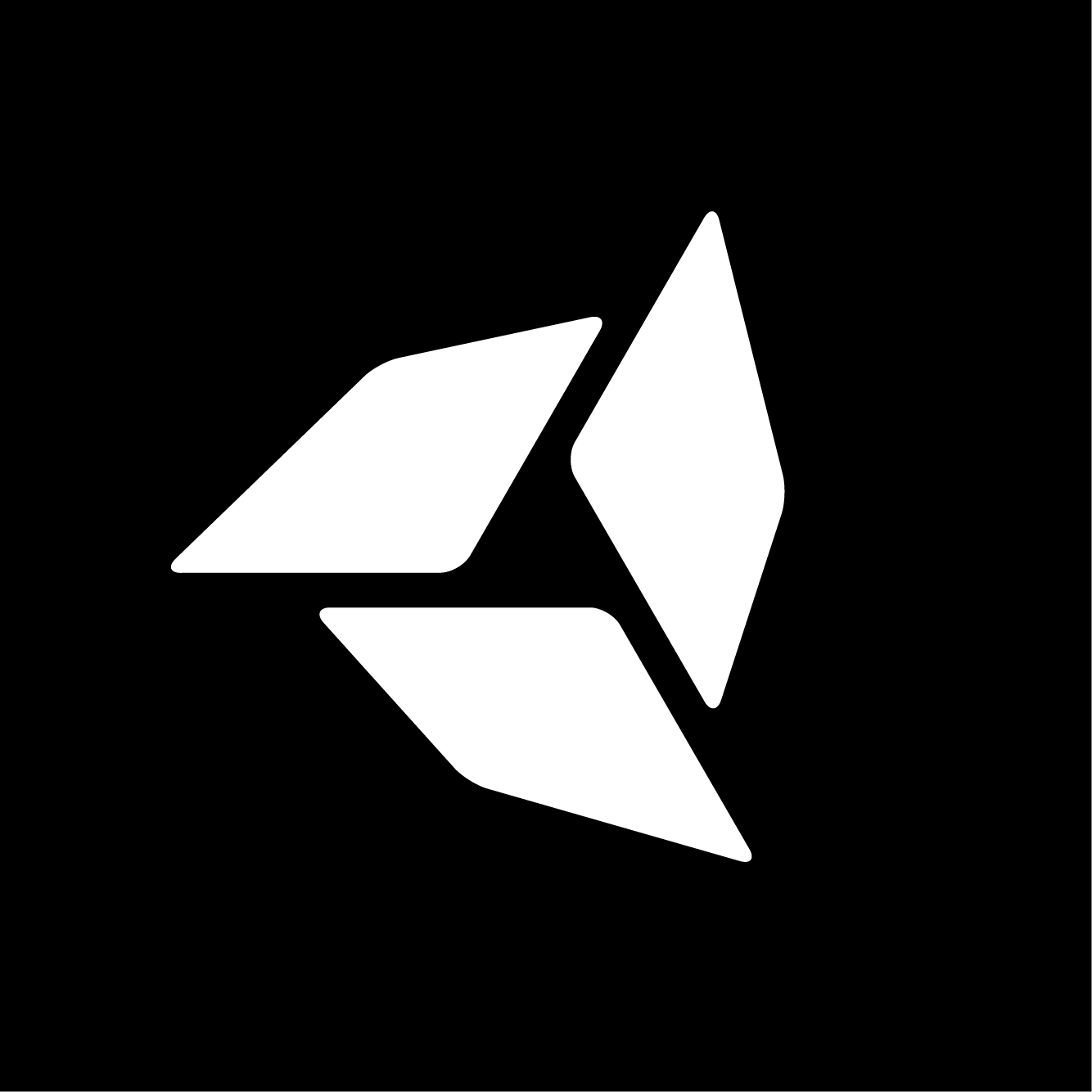 Nexufend logo, White on black background